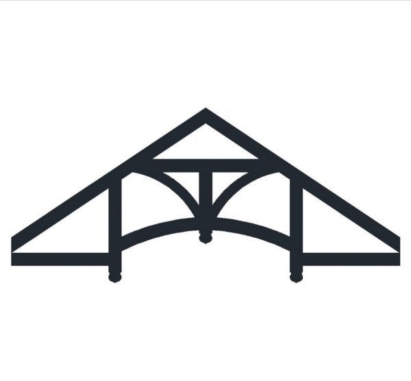 An image of the design outline of the Wasatch decorative truss kit from Volterra Architectural Products