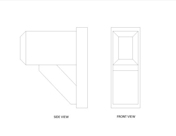 Diagram of a 7" x 9" x 18" x 21" Doug Fir decorative beam bracket manufactured by Volterra Architectural Products.
