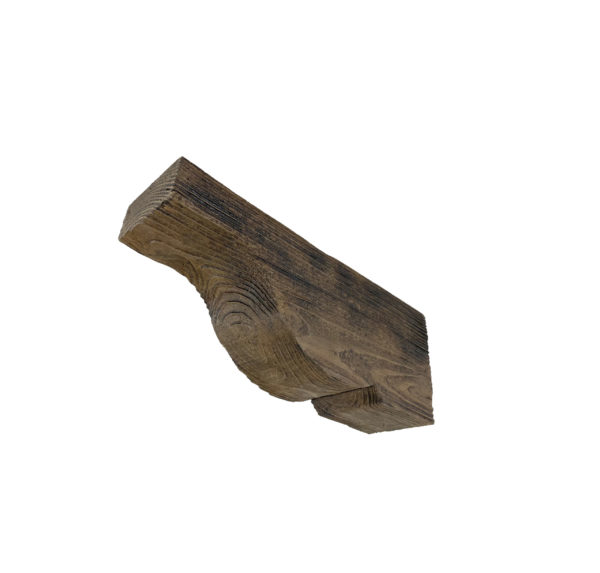 Doug Fir faux wood corbel in a Pecan stain manufactured and sold by Volterra Architectural Products.