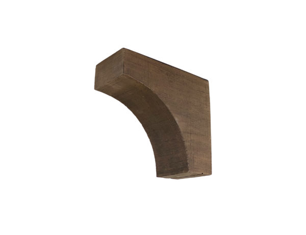 Rough Sawn 5¼" x 11⅛" x 12" faux wood cove corbel in a Pecan stain manufactured and sold by Volterra Architectural Products.
