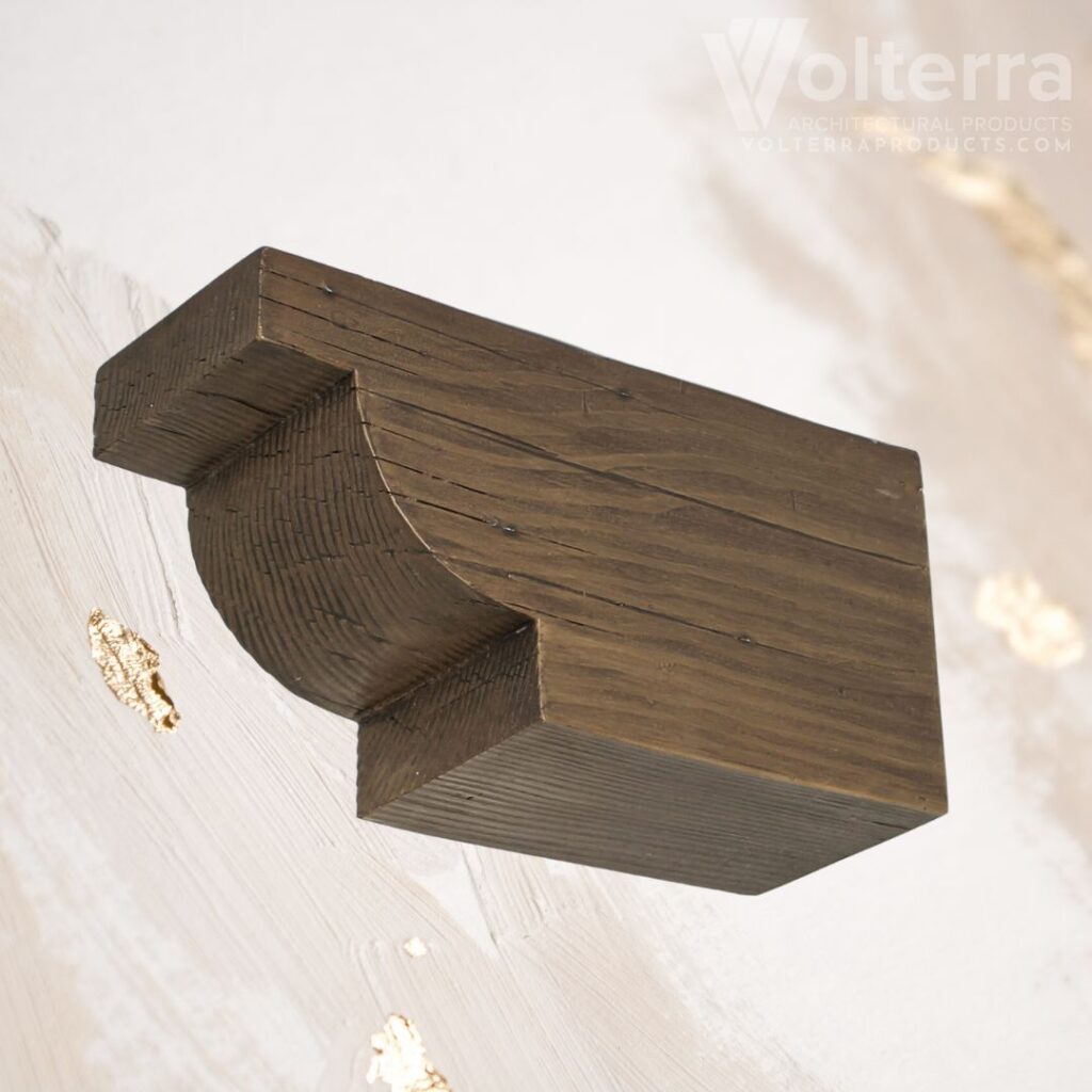Corbel for soffit of home, faux wood corbel