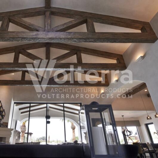 ceiling with faux wood beams
