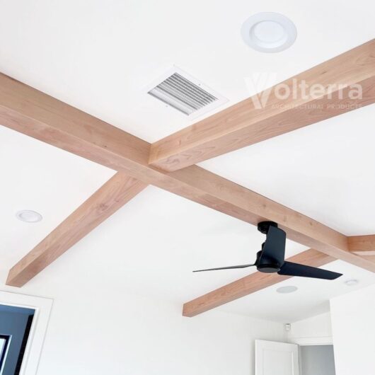 Volterra wood ceiling beams in a living room