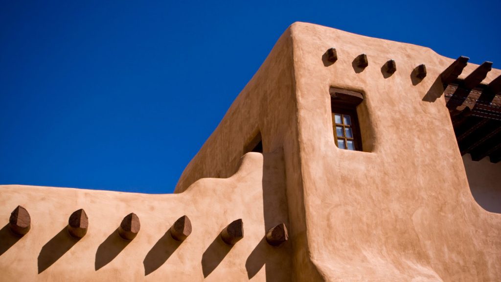 southwest house with vigas and corbels