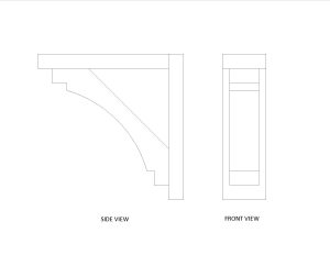 6" x 2" x 20" x 20" Doug Fir Faux Wood Bracket