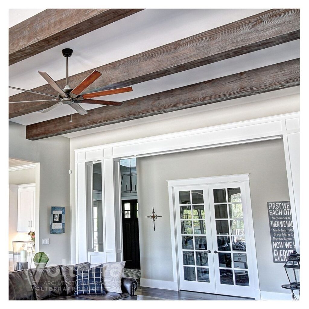 rustic beams in entryway