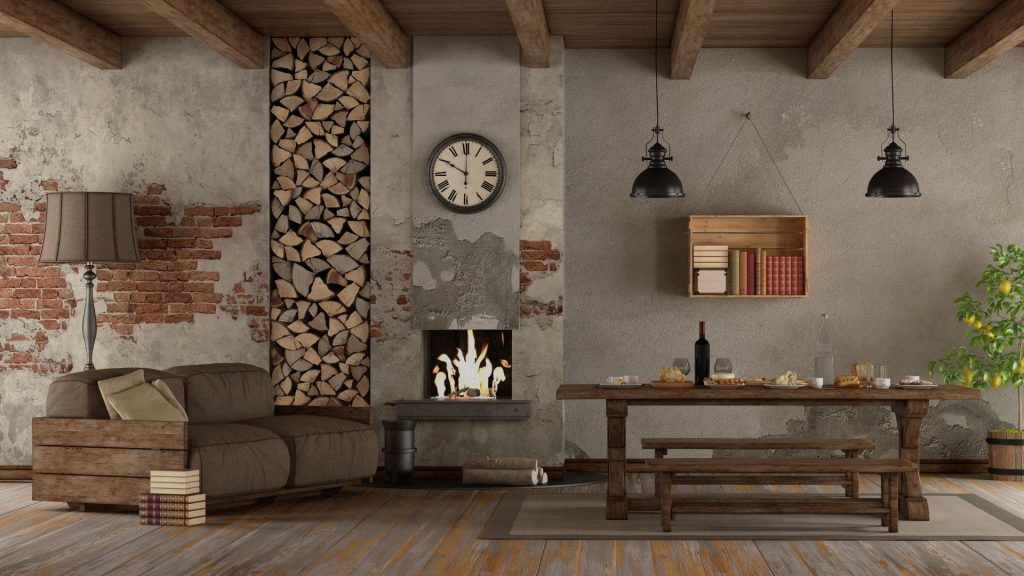 rustic faux wood beams