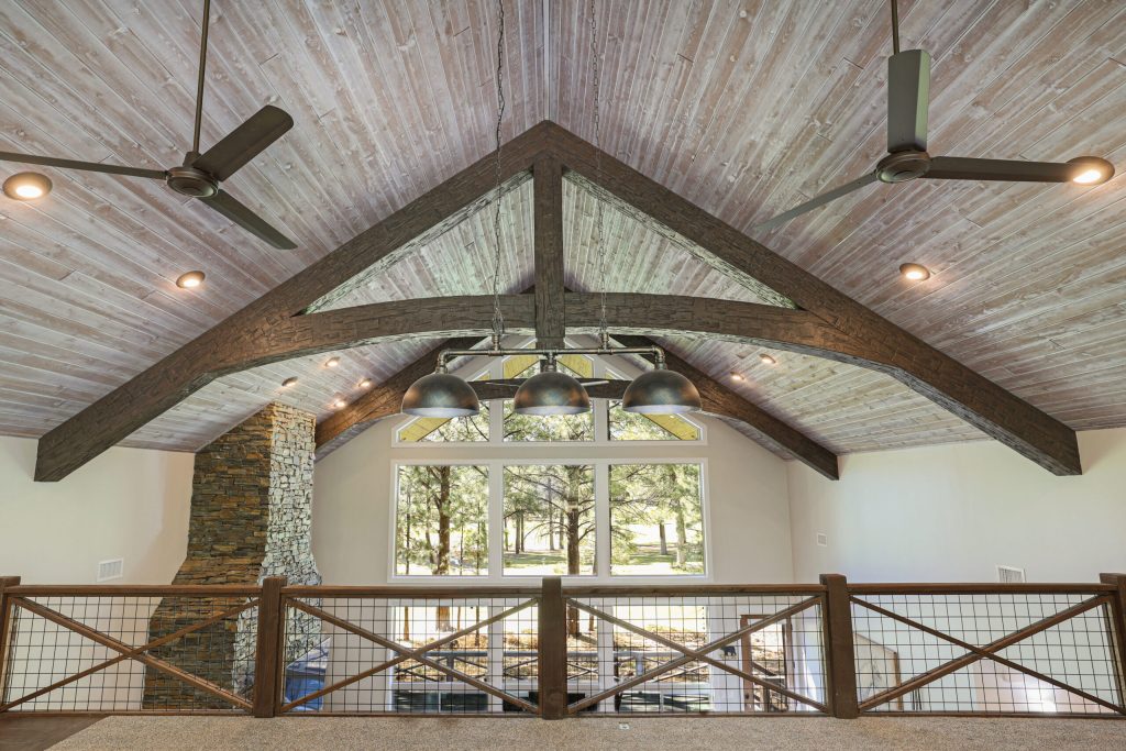 Dark Walnut Hand Hewn Custom Arched King Truss