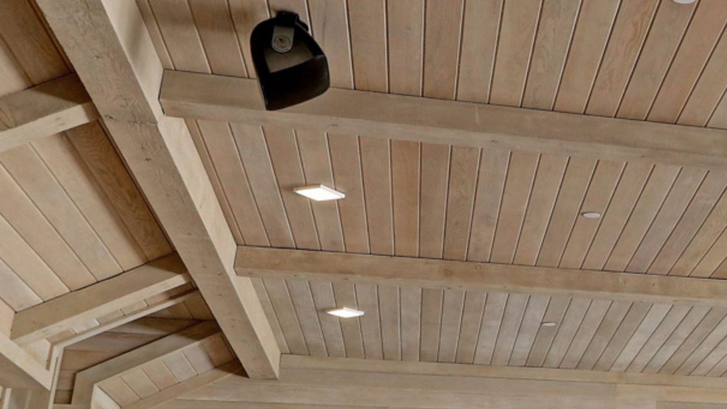 wood planks on ceiling