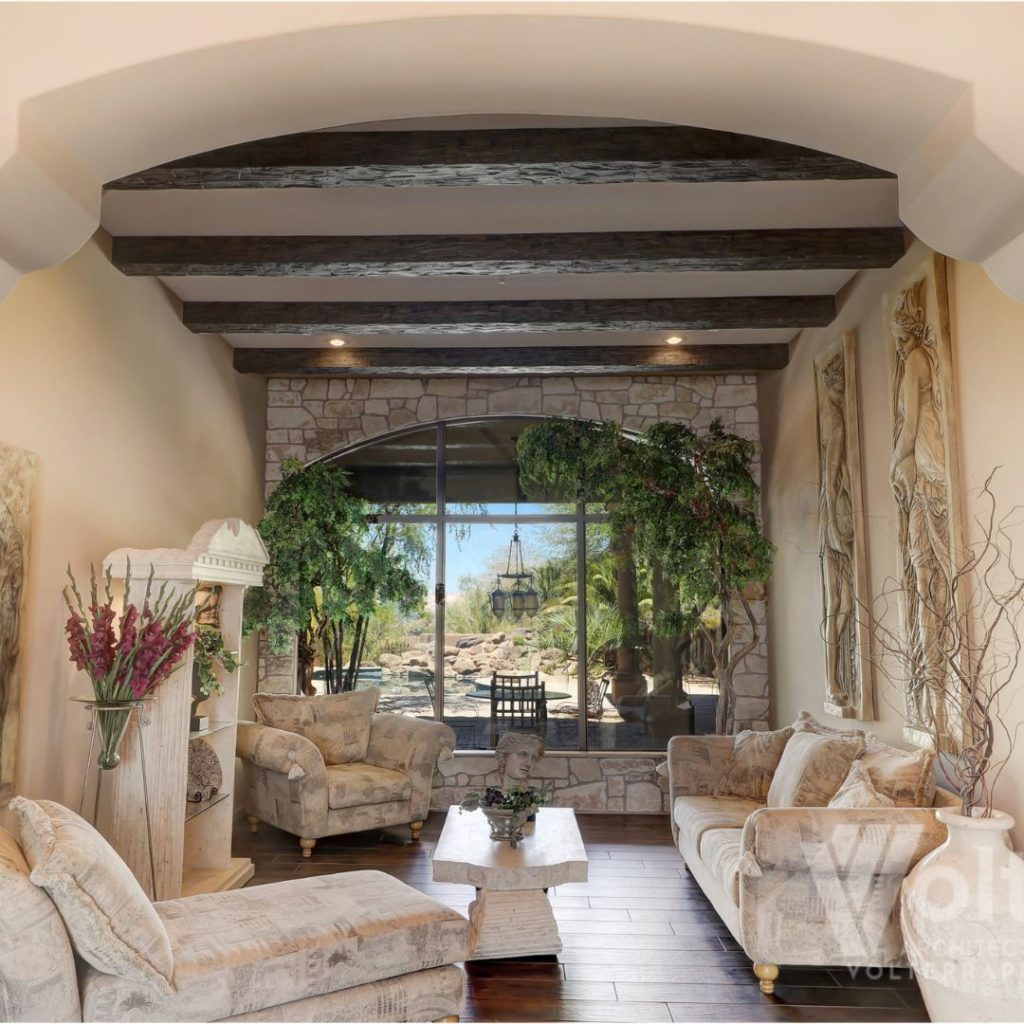 Custom, faux beams, hand hewn, dark walnut, wood, faux wood, volterra, ceiling, custom ceiling