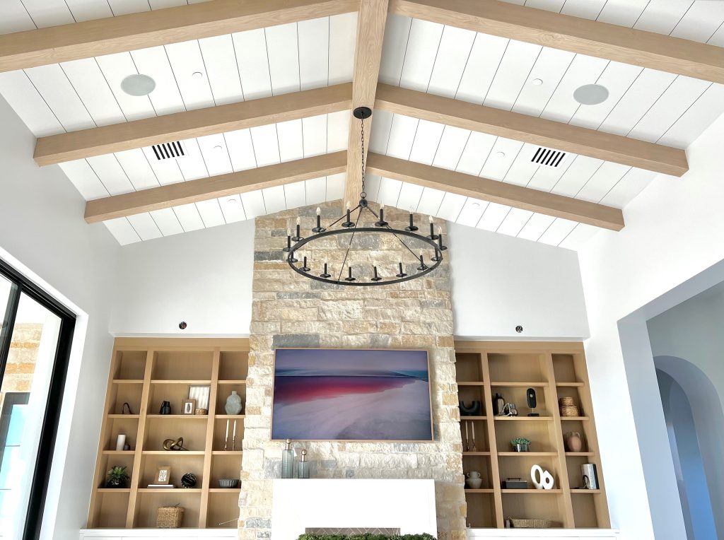 Doug Fir Custom Stain Faux Beams, t&G ceiling, shiplap, faux beam, custom ceiling