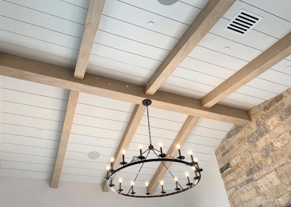 Doug Fir Custom Stain Faux Beams, t&G ceiling, shiplap, faux beam, custom ceiling