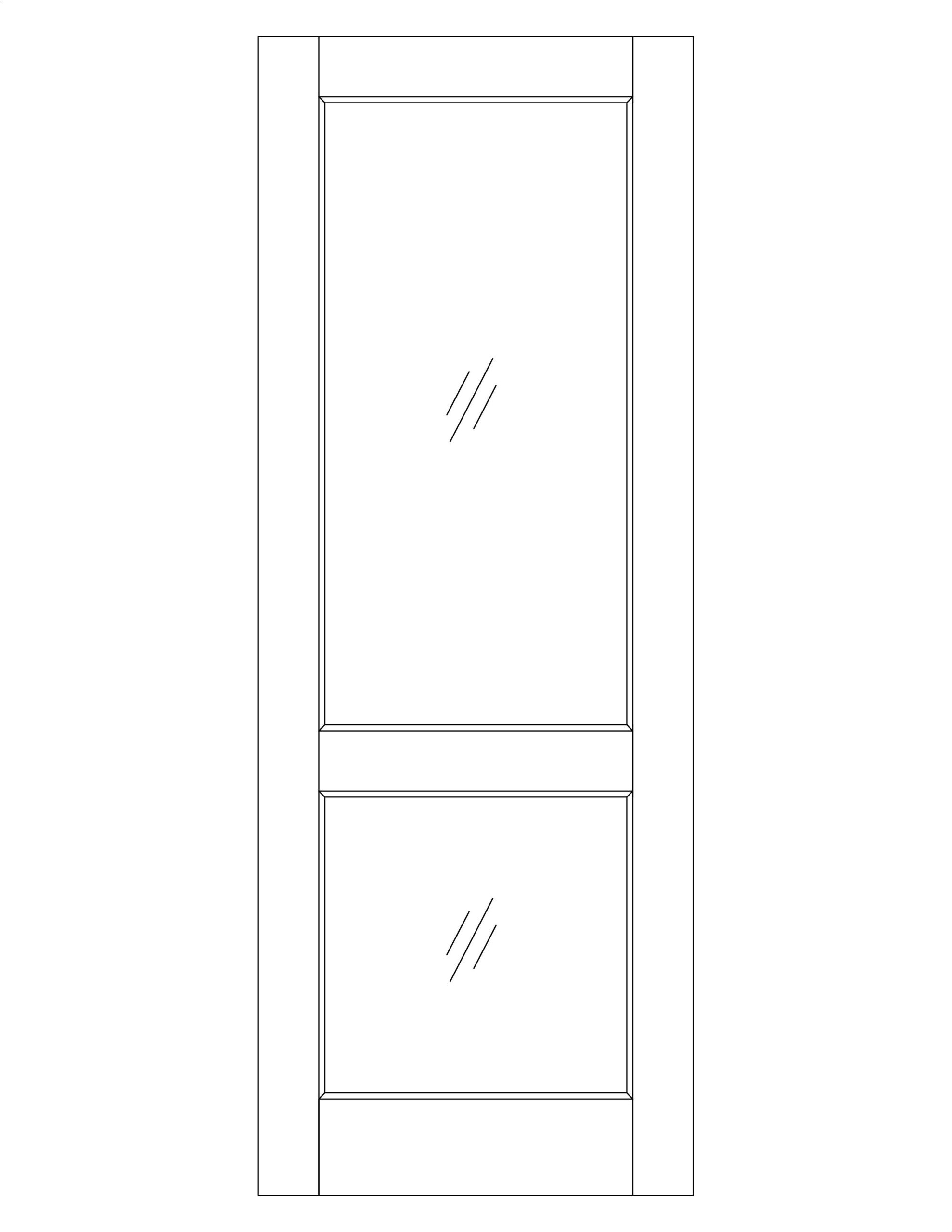 2 Light Frosted Glass Panel