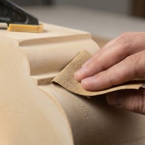 sanding an exterior corbel