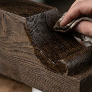 staining an exterior corbel