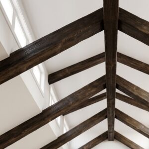 faux wood beams on a ceiling